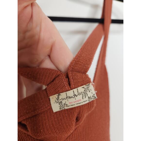 Free People Intimately Ribbed Stretchy Medium Brown Tank Top Shirt - Picture 4 of 5